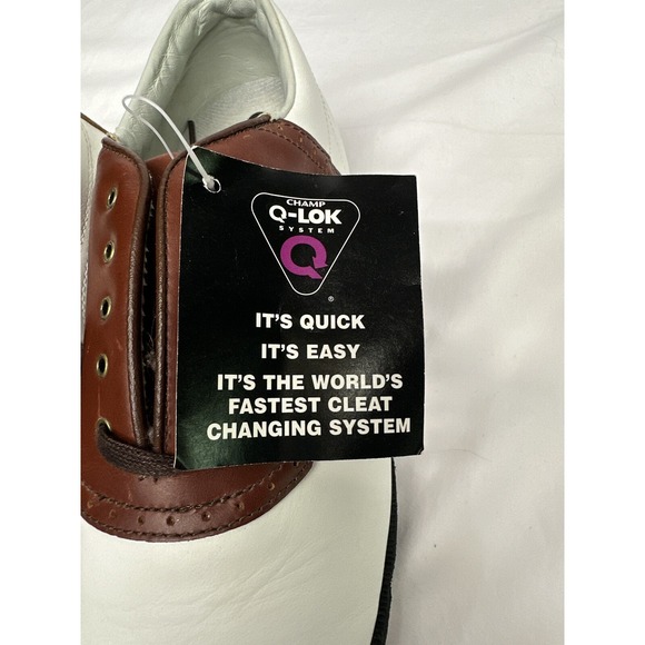 NWT Etonic Comfort Q Loc System Mens Golf‎ Shoes White & Brown Size Small 10M - Picture 10 of 16